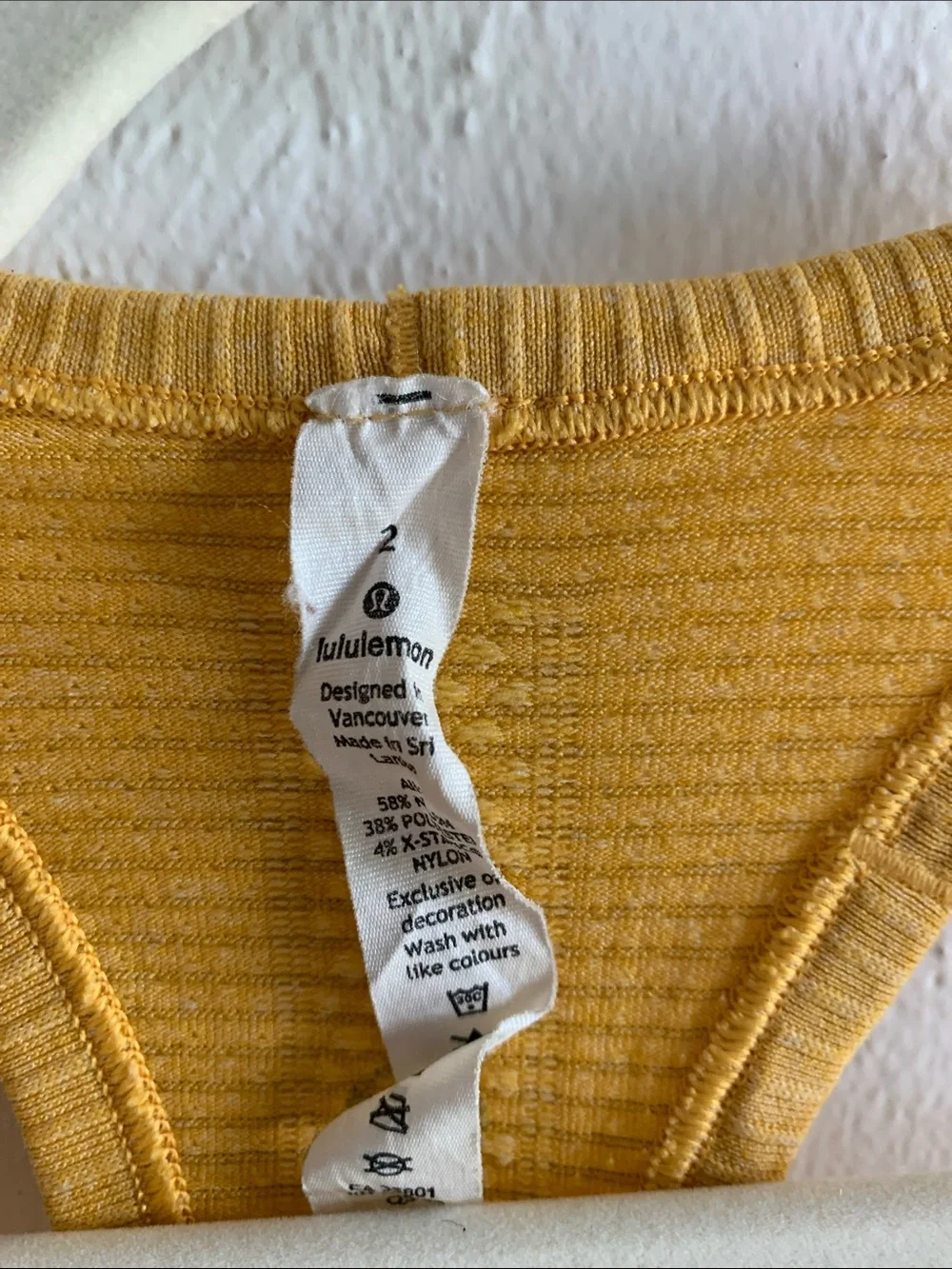 Lululemon size 2 Mustard Yellow Ribbed Racerback Tank Top - Picture 2 of 2